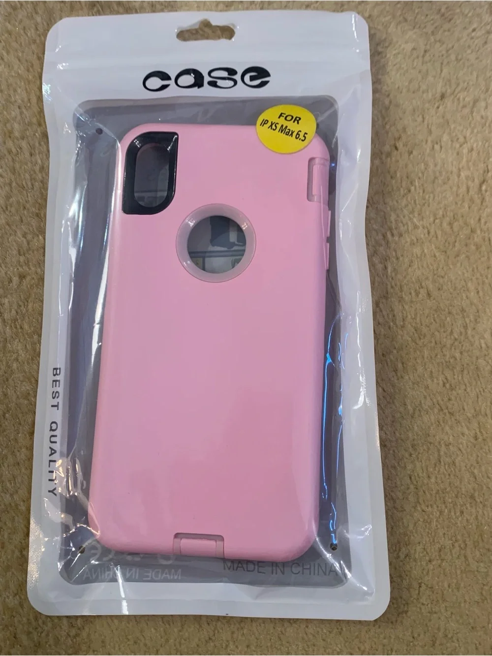 Brand new pastel light pink iPhone XS Max heavy duty phone case